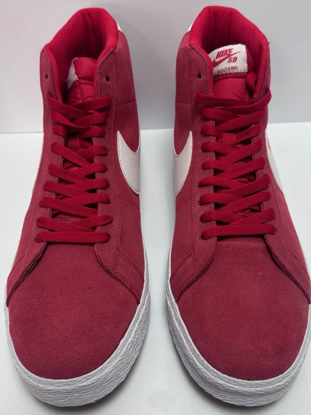 Nike SB Zoom Blazer Red Suede Skate Sneaker S 15 Swoosh Leather Skater